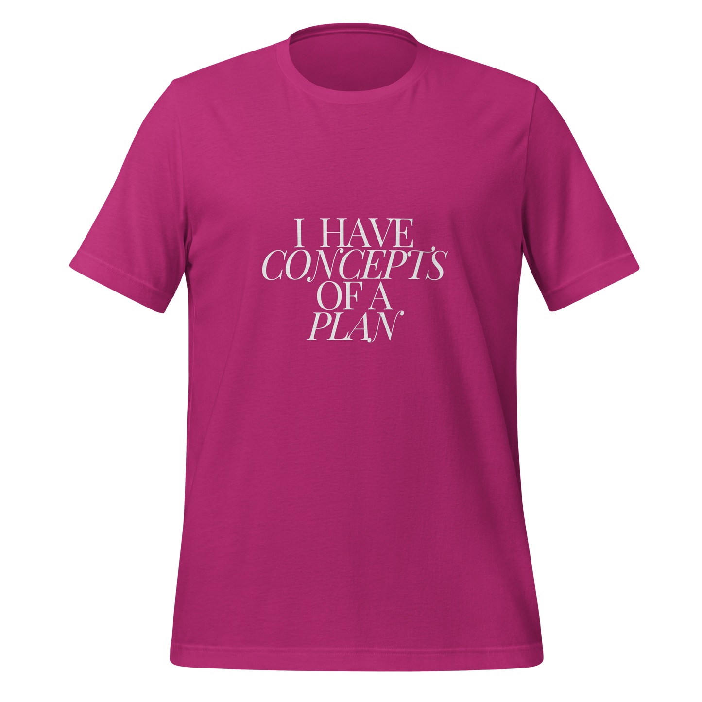 Concepts of a Plan (white) Unisex t-shirt