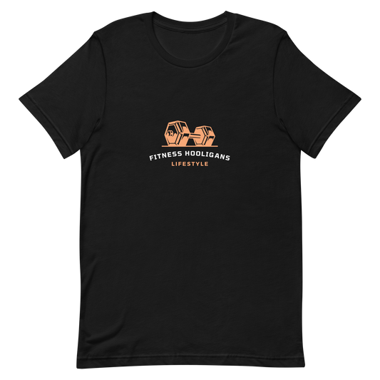 Fitness Hooligans (orange-white) Unisex t-shirt