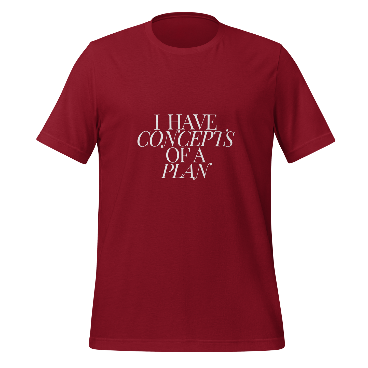 Concepts of a Plan (white) Unisex t-shirt