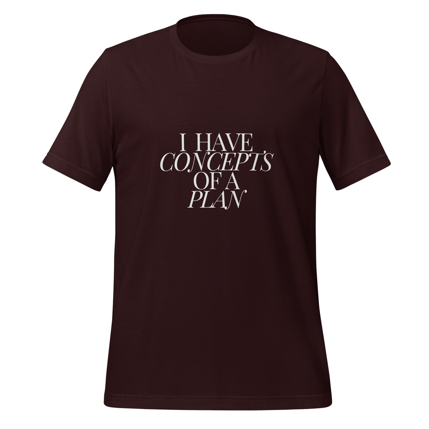 Concepts of a Plan (white) Unisex t-shirt
